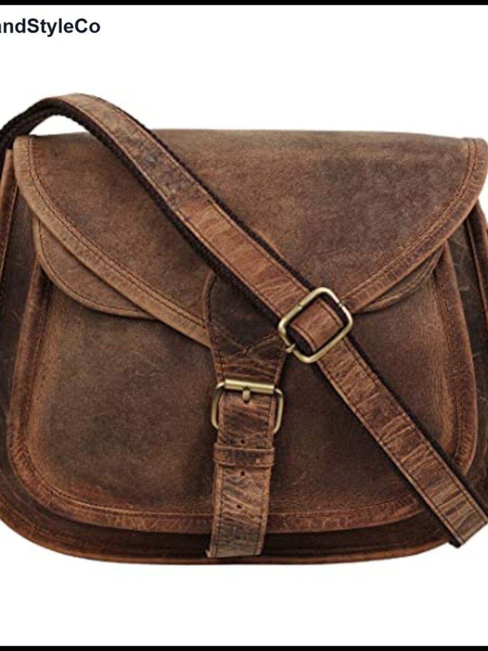 Full Grain Leather Crossbody Bag for Women Satchel Purse Shoulder Tote